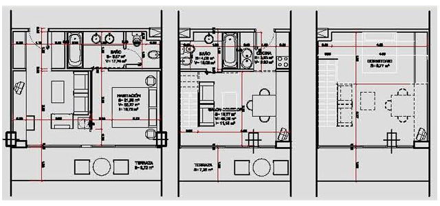 Detalls del projecte de l'Estudi d'Arquitectura FACTORIA UDA per a la construcci de dos hotels a Llevant Mar (Gav Mar) (Any 2007)